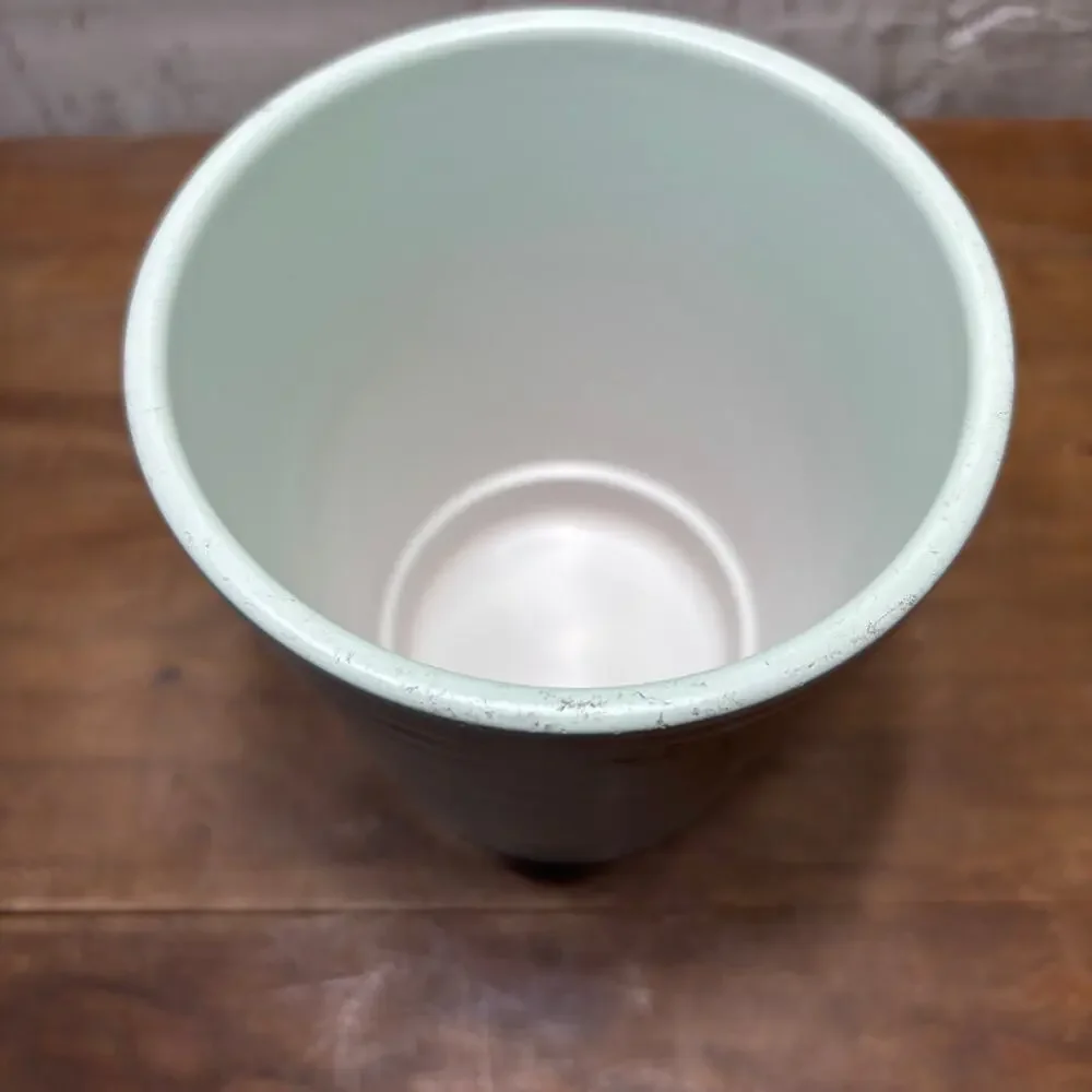 Vintage Mint Green Ribbed German Ceramic Pot made in Germany
